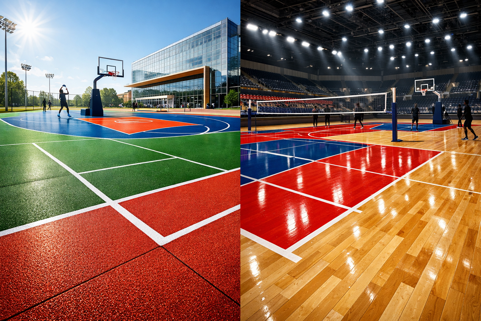 Outdoor indoor sports flooring